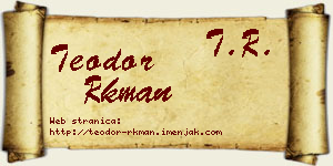 Teodor Rkman vizit kartica